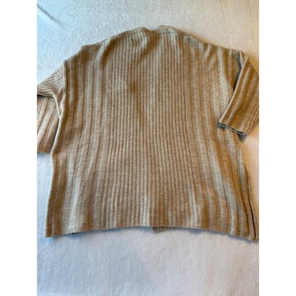 Topshop Womens Tan Oversized Long Cardigan Size Small Open Front Grandma Core - Picture 10 of 10